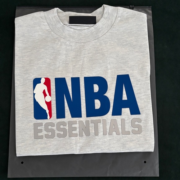 NBA Essentials Light Gray Tee with Blue Logo - Picture 2 of 4
